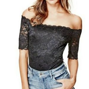 Guess Black Lace Bodysuit